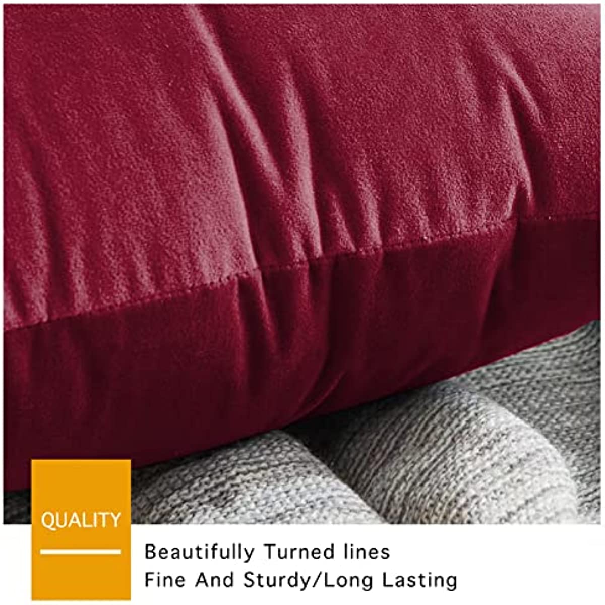 Anhome 2-Piece Set Velvet Pillow Covers, Smooth and Soft Square Pillow Covers，Designed for Decorating Sofas, Bedrooms and Cars with Pillow Covers（Multiple Size Options） RED