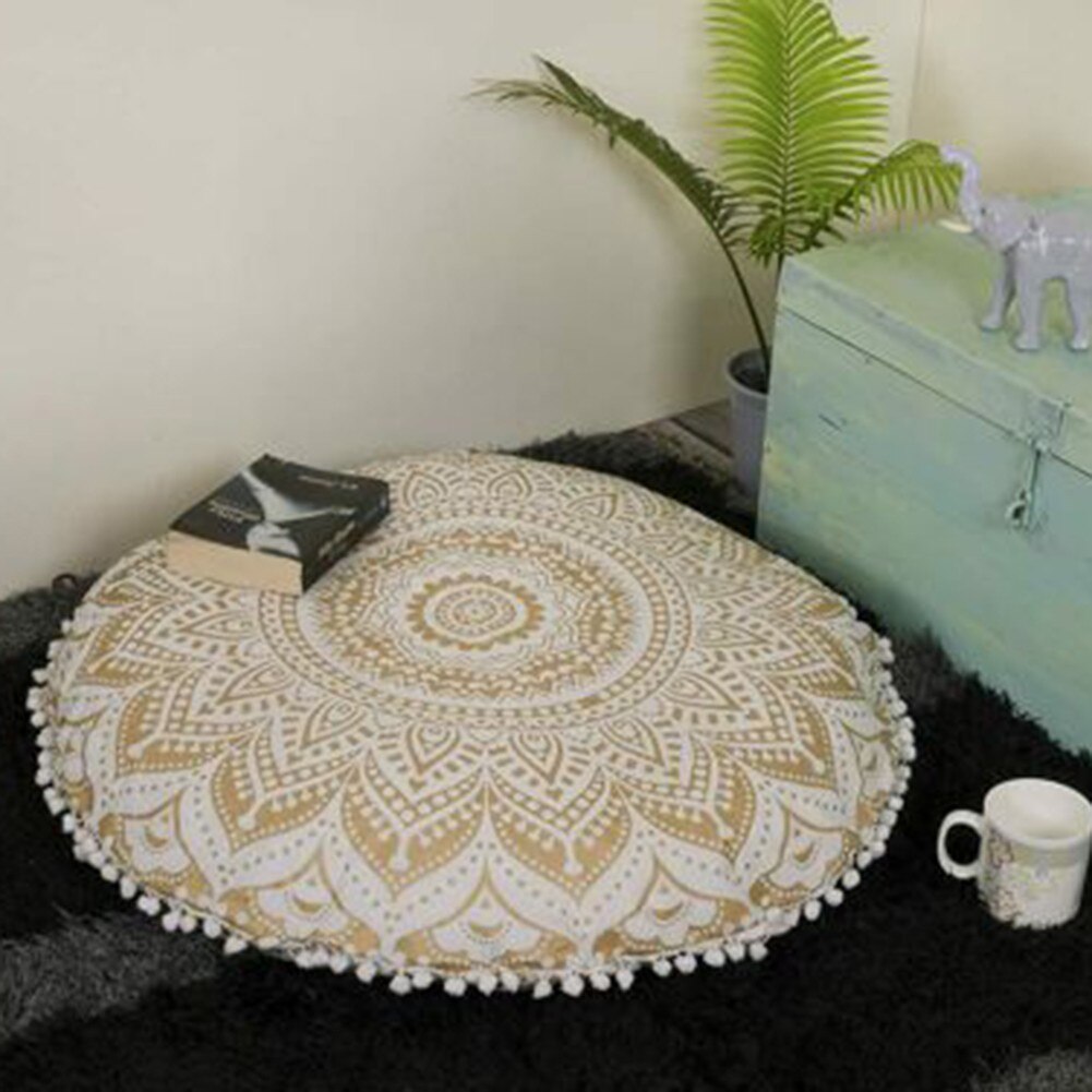 ANHOMERound Mandala Pattern Pillowcase Bohemian Cushion Cover Boho Floor Cushion Pillows Cover Case Home Decoration 43x43cm