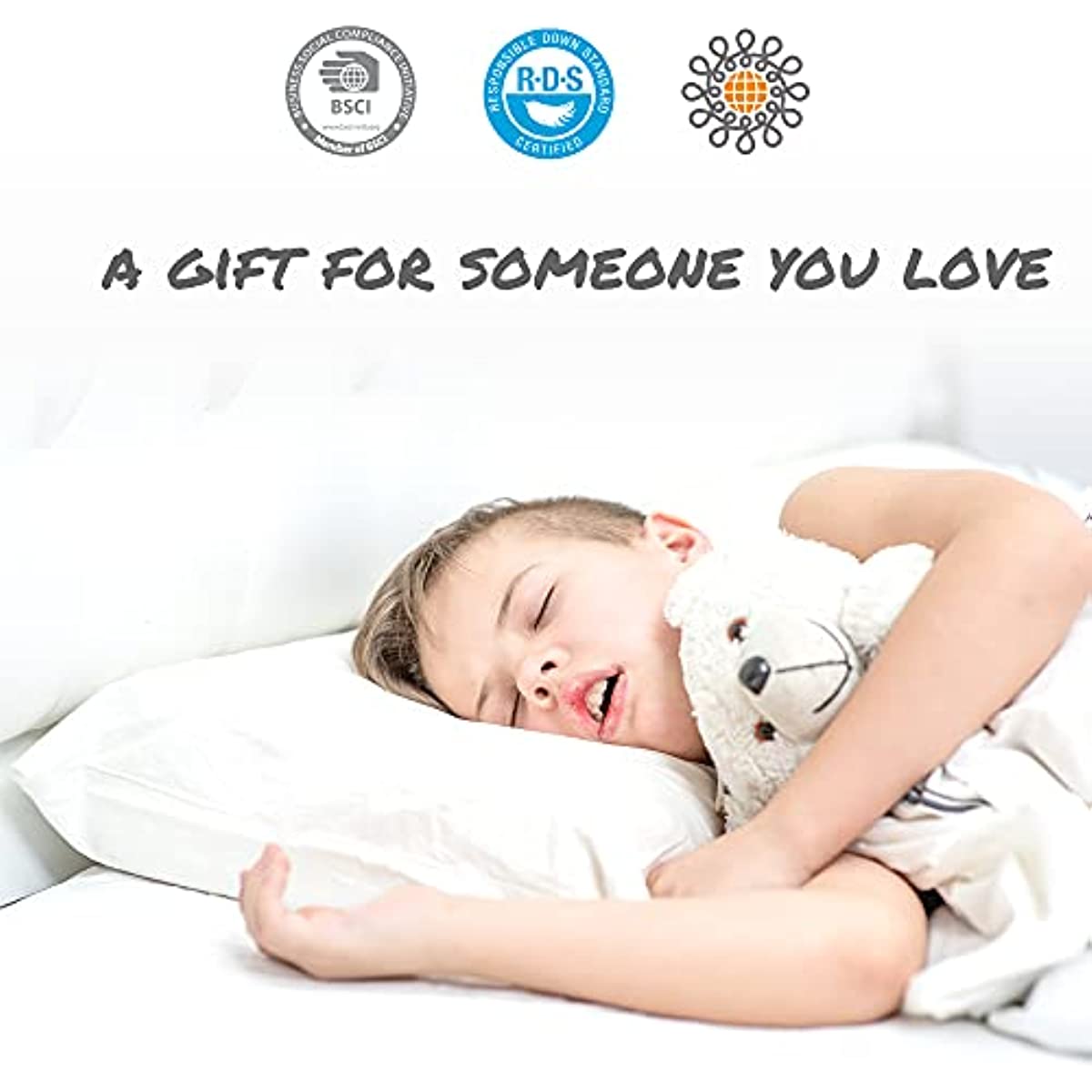 ANHOME Feather and down pillow, skin-friendly bed pillow 2-pack standard/medium double (50.80 cm x 71.12 cm)