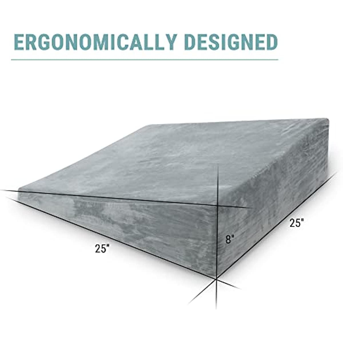 ANHOME Bed wedge pillow with memory foam top for sleeping, 8" (approx. 20.3 cm) high support triangular pillow for reading and resting, bed pillow for leg and back support, with washable pillowcase