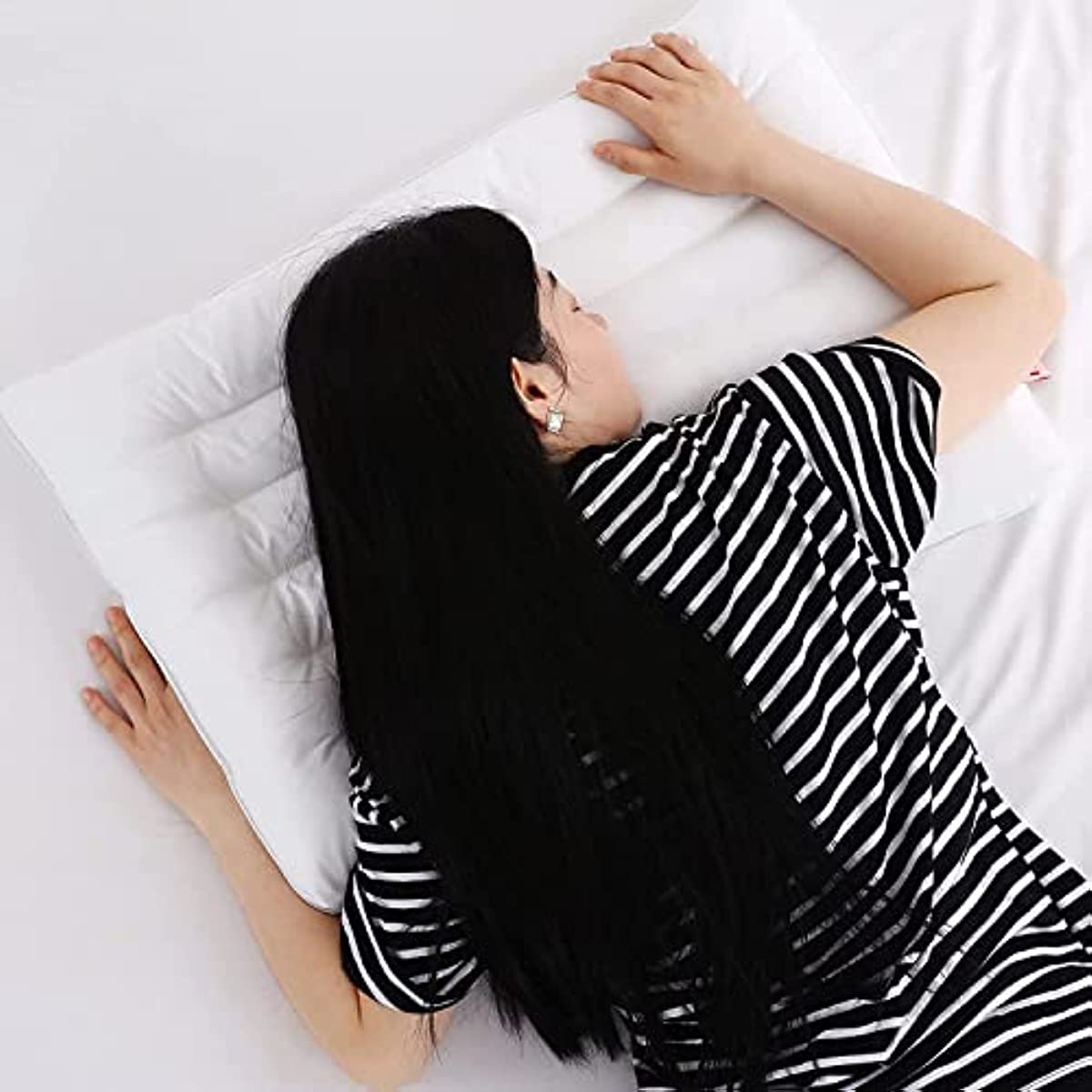 ANHOME Thin tummy sleep bed pillow, 2.75 inch (about 6.9 cm) thin thin flat pillow for tummy and back sleep, ultra low profile pillow, machine washable - 18x26