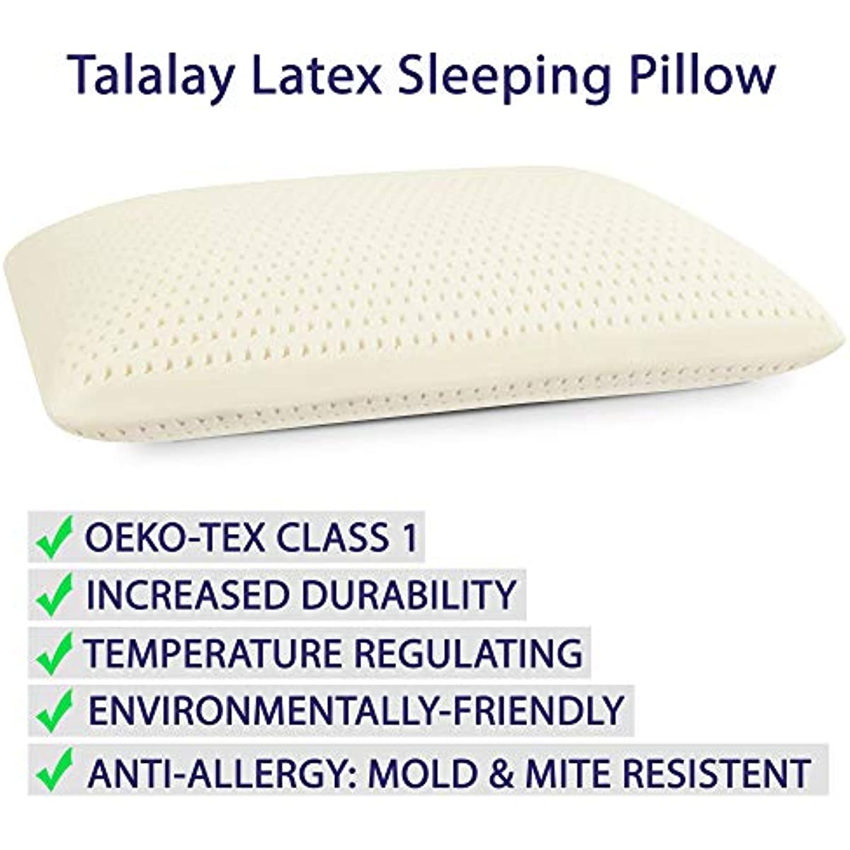 ANHOME Latex Medium Support Pillow, Luxury, 100% Cotton Satin, 400 Count Duvet Cover, Medium Double - Made in USA