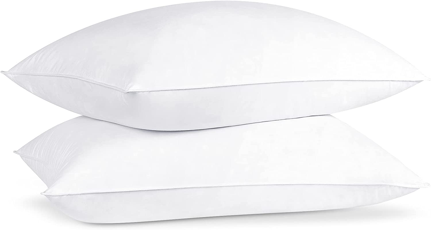 ANHOME Feather and down pillow, skin-friendly bed pillow 2-pack standard/medium double (50.80 cm x 71.12 cm)