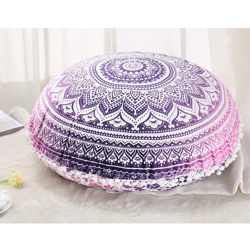 ANHOMEColorful Mandala Floor Pillows Ottoman Round Bohemian Meditation Cushion Pillow Pouf48