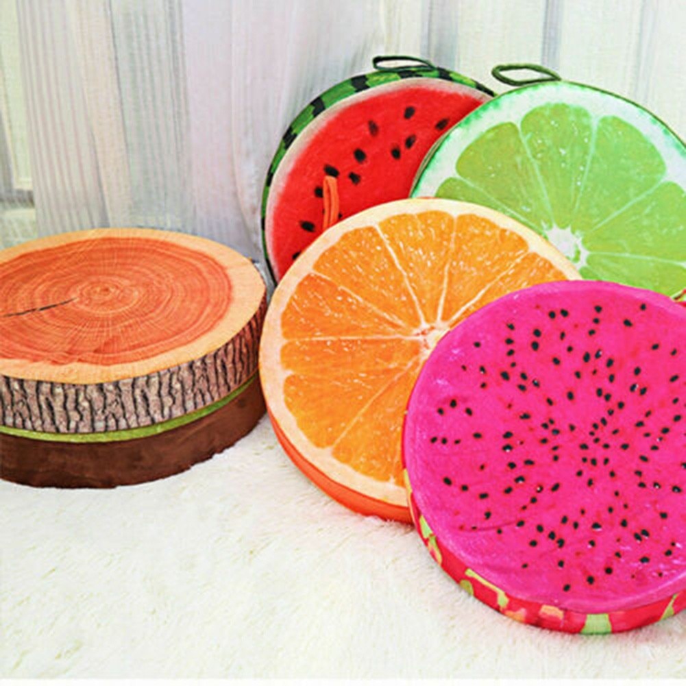 ANHOMENew Creative Fruit Seat Cushion Plush Sofa Bedroom Living Room Throw Pillow Garden Chair Cover Floor Round Shape Home Decoration