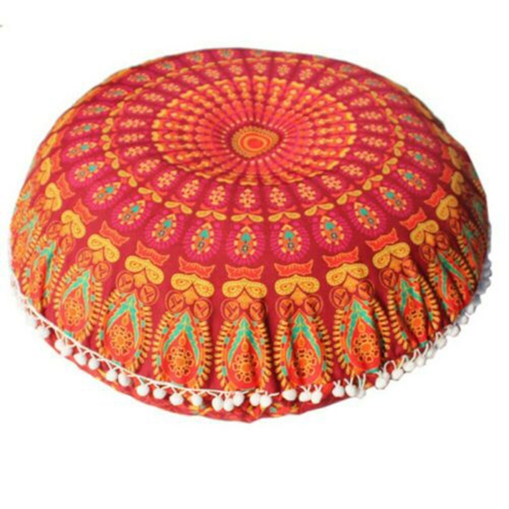 ANHOMERound Mandala Pattern Pillowcase Bohemian Cushion Cover Boho Floor Cushion Pillows Cover Case Home Decoration 43x43cm