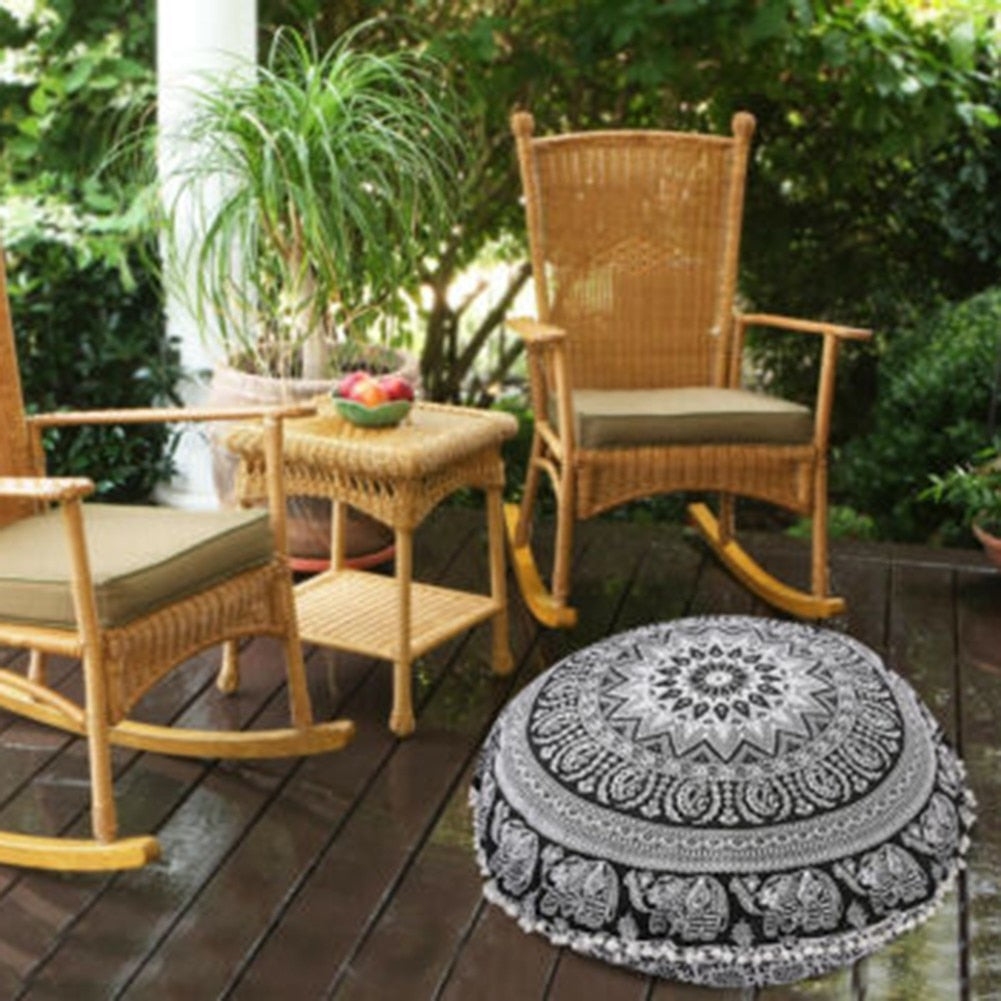 ANHOMERound Mandala Pattern Pillowcase Bohemian Cushion Cover Boho Floor Cushion Pillows Cover Case Home Decoration 43x43cm