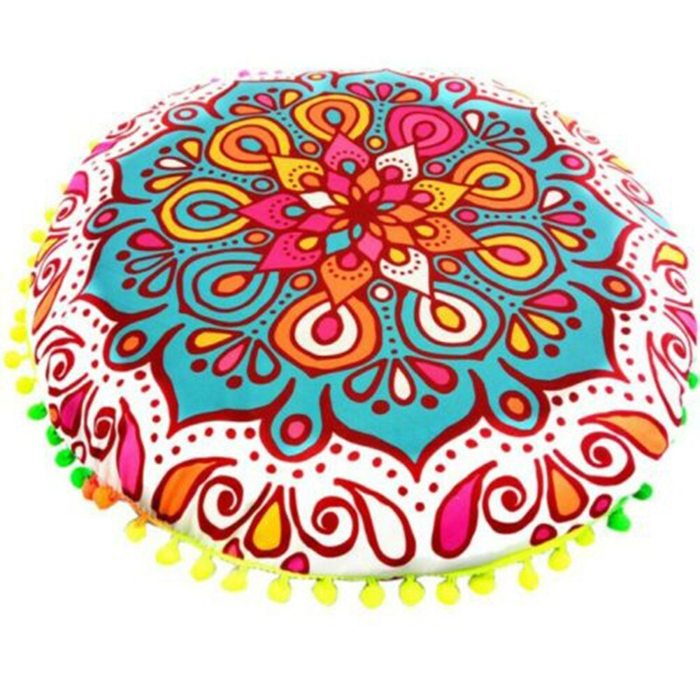 ANHOMERound Mandala Pattern Pillowcase Bohemian Cushion Cover Boho Floor Cushion Pillows Cover Case Home Decoration 43x43cm