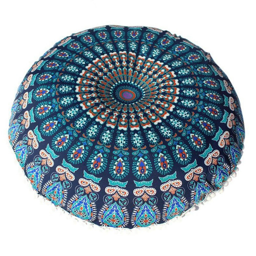 ANHOMERound Mandala Pattern Pillowcase Bohemian Cushion Cover Boho Floor Cushion Pillows Cover Case Home Decoration 43x43cm