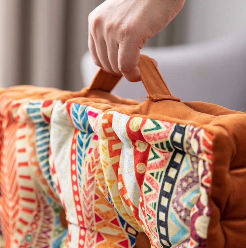 ANHOMESquare Bohemian Floor Cushion Pillow Mandala Velvet Indian Style for Yoga Living Room Balcony Kids Playing Room Party Decoration