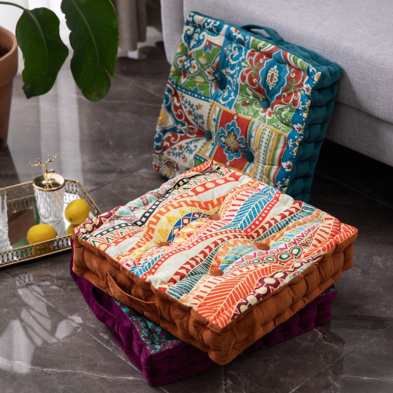 ANHOMESquare Bohemian Floor Cushion Pillow Mandala Velvet Indian Style for Yoga Living Room Balcony Kids Playing Room Party Decoration