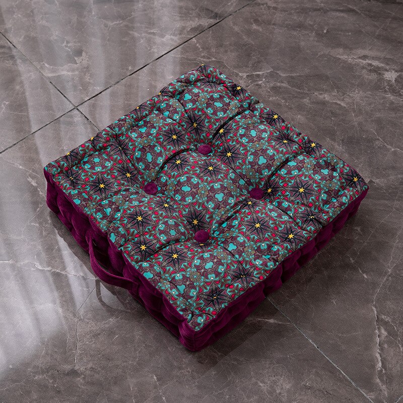 ANHOMESquare Seat Bohemian Cushion Mandala Floor Seat Cushion Velvet Yoga Pillow Japanese Tatami Mat for Reading Nook Party Decoration