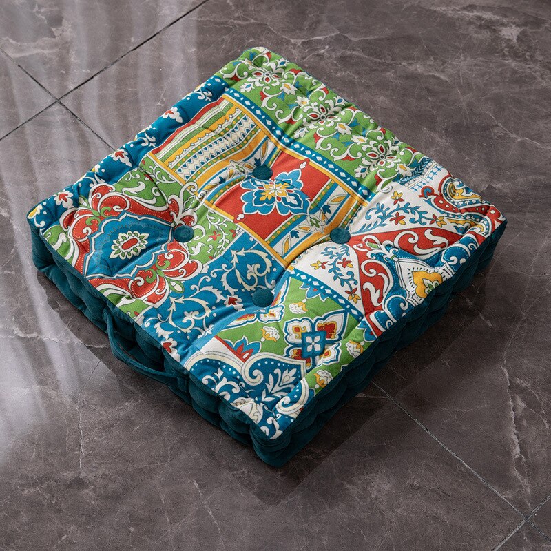 ANHOMESquare Seat Bohemian Cushion Mandala Floor Seat Cushion Velvet Yoga Pillow Japanese Tatami Mat for Reading Nook Party Decoration