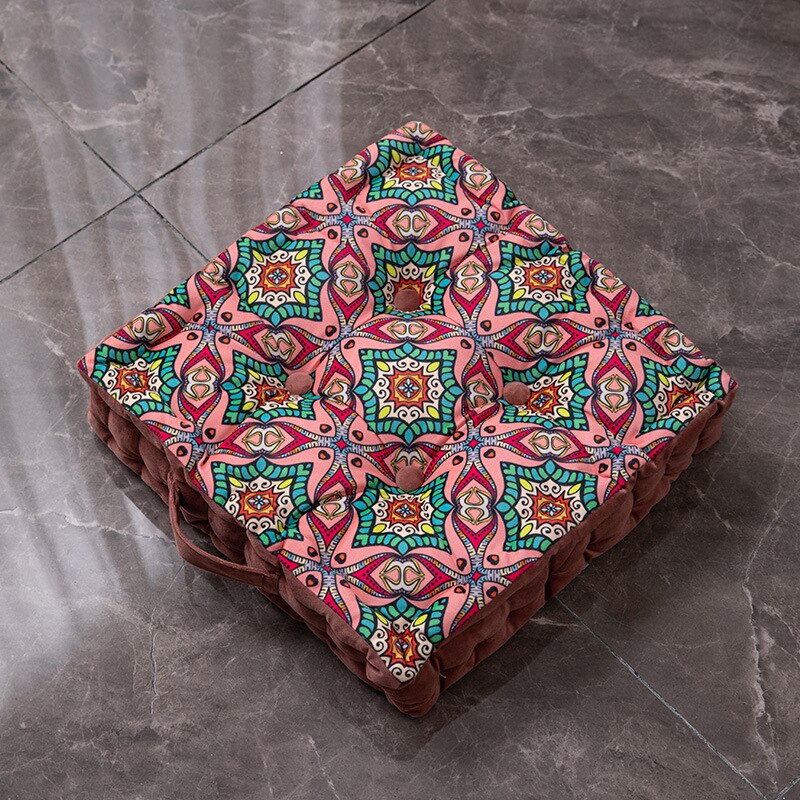 ANHOMESquare Seat Bohemian Cushion Mandala Floor Seat Cushion Velvet Yoga Pillow Japanese Tatami Mat for Reading Nook Party Decoration